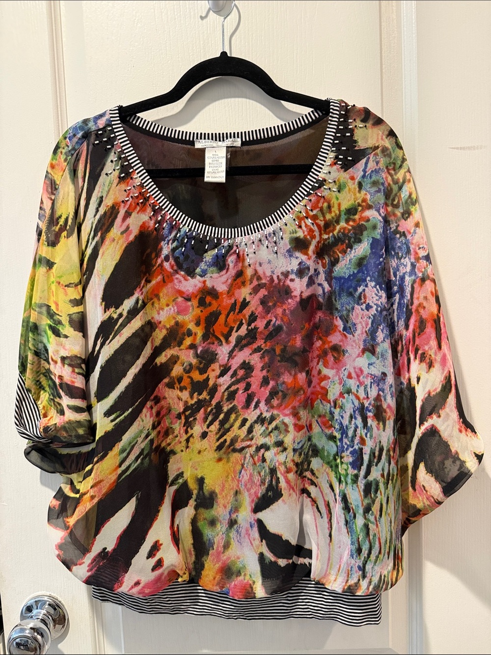 EUC Alberto Makali Multicolor Abstract Animal-Print Tunic